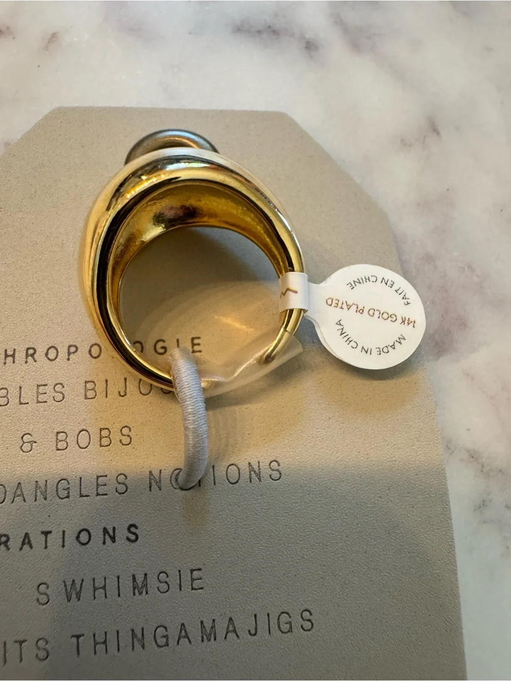NWT Anthropologie Chunky Metal Stacking Ring in Gold
